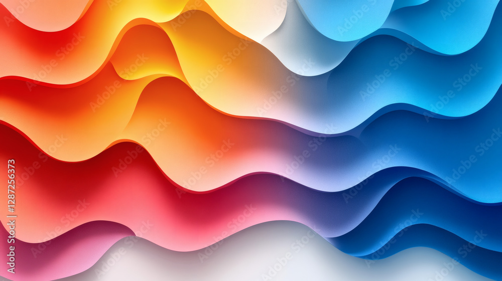 Fototapeta premium Abstract Layered Waves Gradient Color Backgrounds,Illustrations,And Artworks Design Example Illustration And Graphic Design Concept Examples,Digital Art,Wallpaper,Background Design,And Texture Design