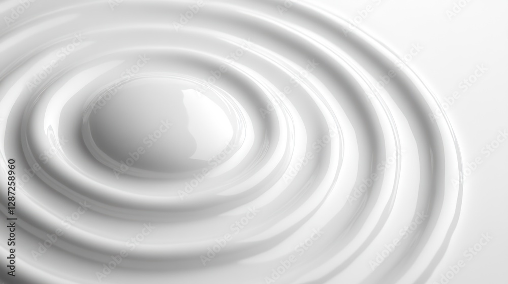 Obraz premium White liquid ripples, studio backdrop, smooth texture, cosmetic ad