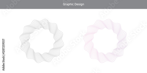 웨이블 물결이 입체적으로 회전하는 라인 디자인