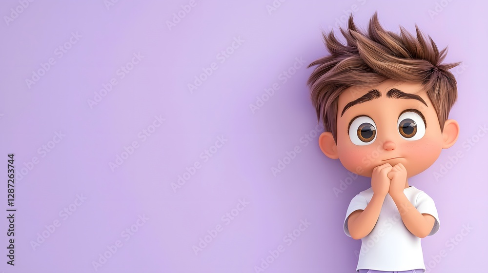 Young cartoon boy in creative space playful vibes of digital illustration Young cartoon boy in creative space playful vibes of digital illustration