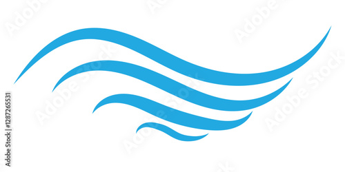 Free Download This image features flowing, stylized blue waves against a white background. - GFXLoad