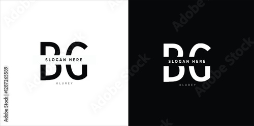 Letter BG  Logo Design, Creative Minimal BG Monogram. abstract vector logo monogram. Print 