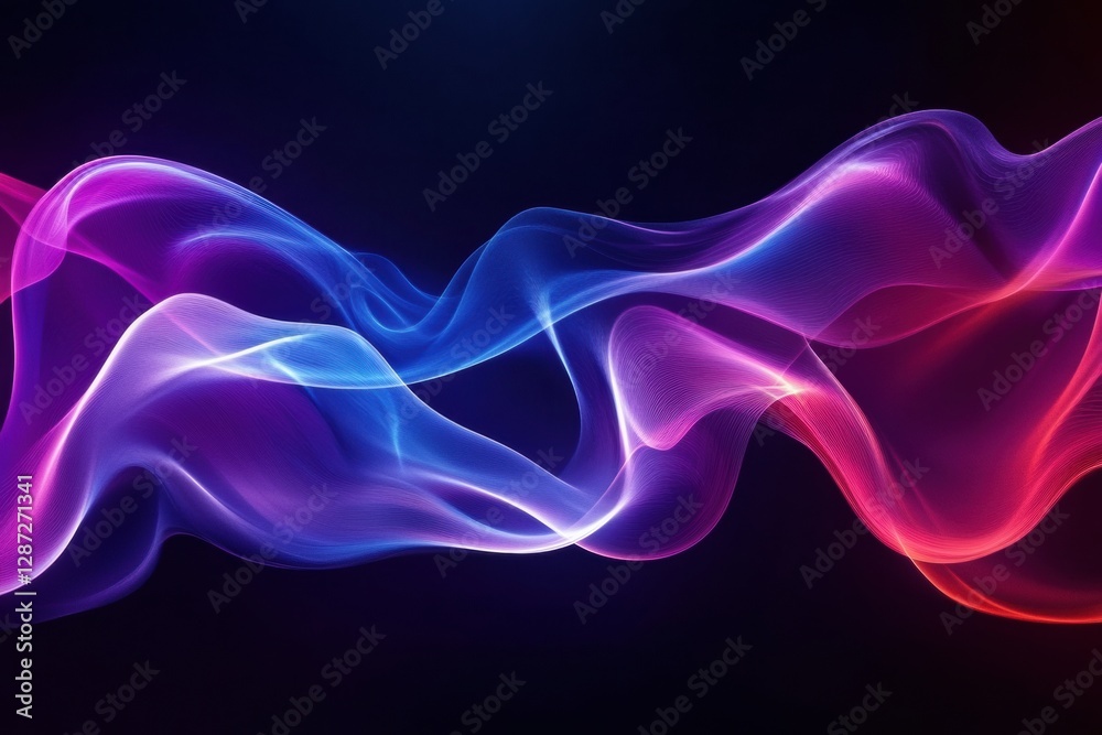 Colorful waves of light flow gracefully against a dark background creating an ethereal and dynamic visual experience. Generative AI Colorful waves of light flow gracefully against a dark background creating an ethereal and dynamic visual experience. Generative AI