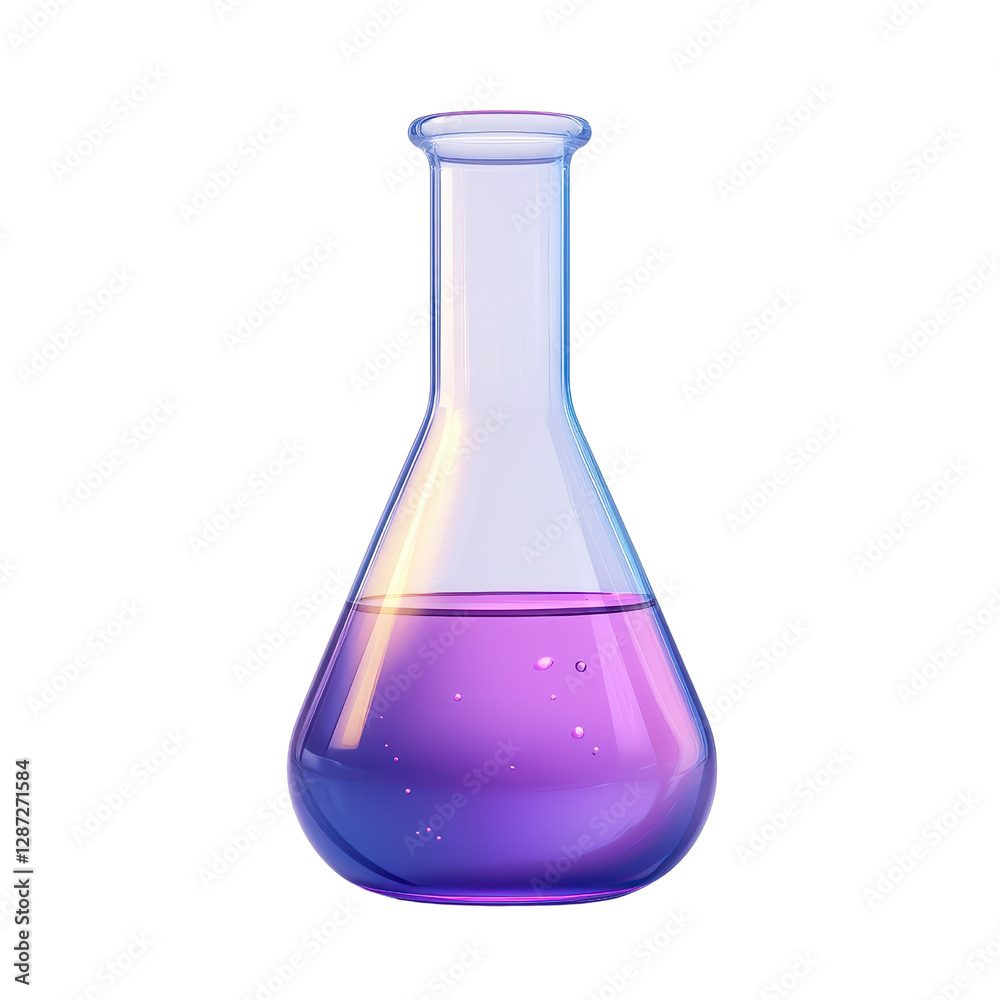 Laboratory Flask with Purple Liquid: A stylized, vibrant image of a laboratory flask filled with a rich, purple liquid. Laboratory Flask with Purple Liquid: A stylized, vibrant image of a laboratory flask filled with a rich, purple liquid.