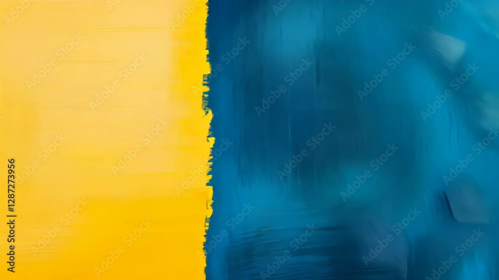 Bold Minimalist Art Featuring A Single Bold Stroke Of Vibrant Blue And Yellow Color For Modern Design