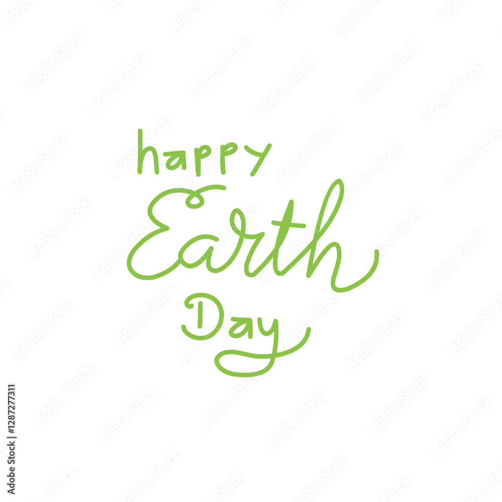 Fototapeta premium happy earth day lettering