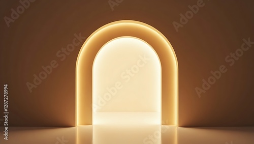 Illuminated Archway: A Glowing Passage to Tranquility