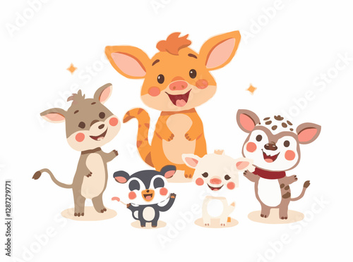 Cheerful Animal Characters for Children's Tales