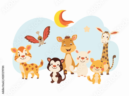 Cheerful Animal Characters for Children's Tales