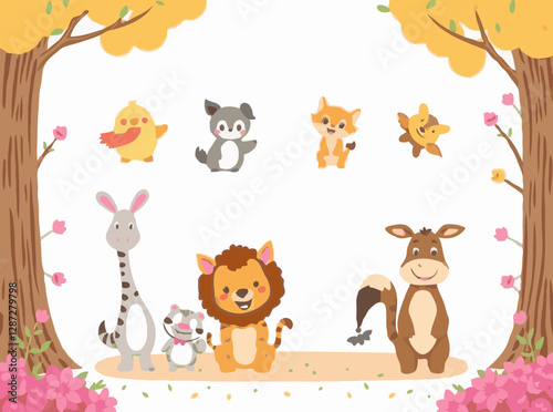 Cheerful Animal Characters for Children's Tales