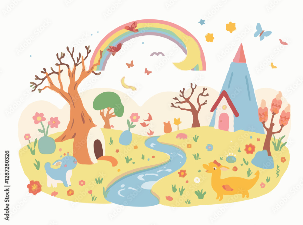 Obraz premium Whimsical Creatures and Magical Scenes