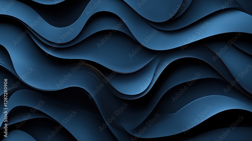 Obraz premium Abstract dark blue wavy background.