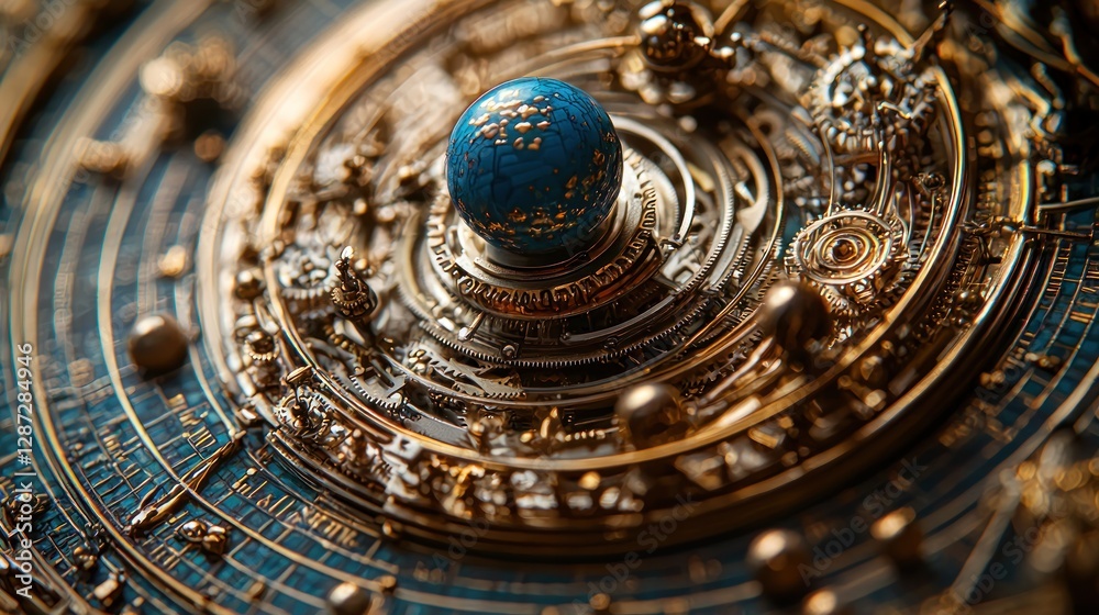 Fototapeta premium Intricate Celestial Orrery: A Masterpiece of Astronomical Engineering