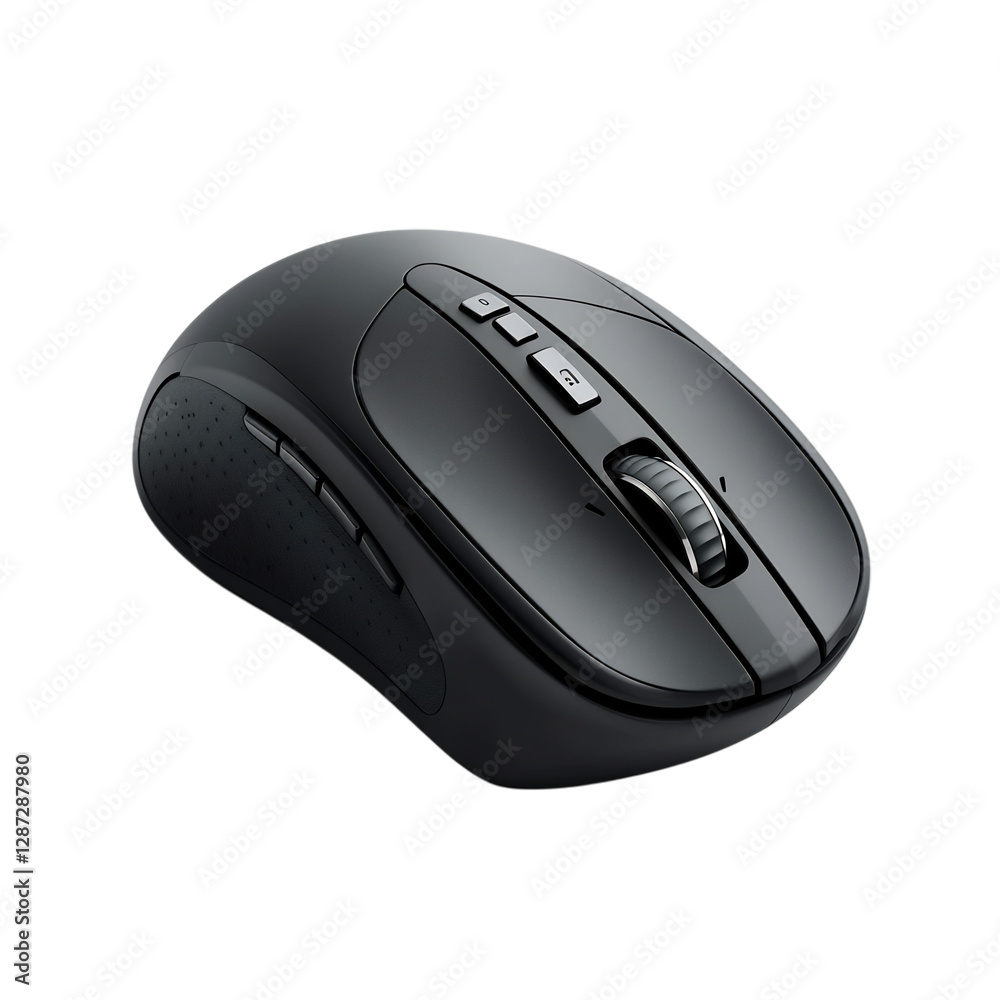 High Performance Ergonomic Mouse with Customizable Features Isolated on Transparent Background High Performance Ergonomic Mouse with Customizable Features Isolated on Transparent Background