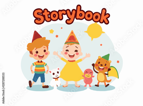 Joyful Storybook Characters in Vibrant Hues