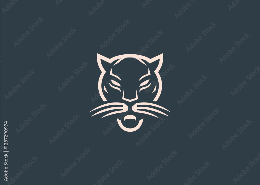 Fototapeta premium A shadowy panther in a poised stance, representing stealth, mystery, and precision