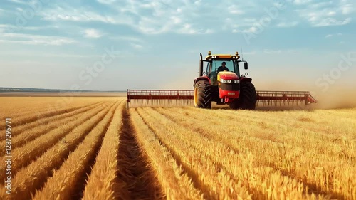 farmer in a tractor preparing land for planting working in the field to prepares the ground . Agriculture concept suitable for production