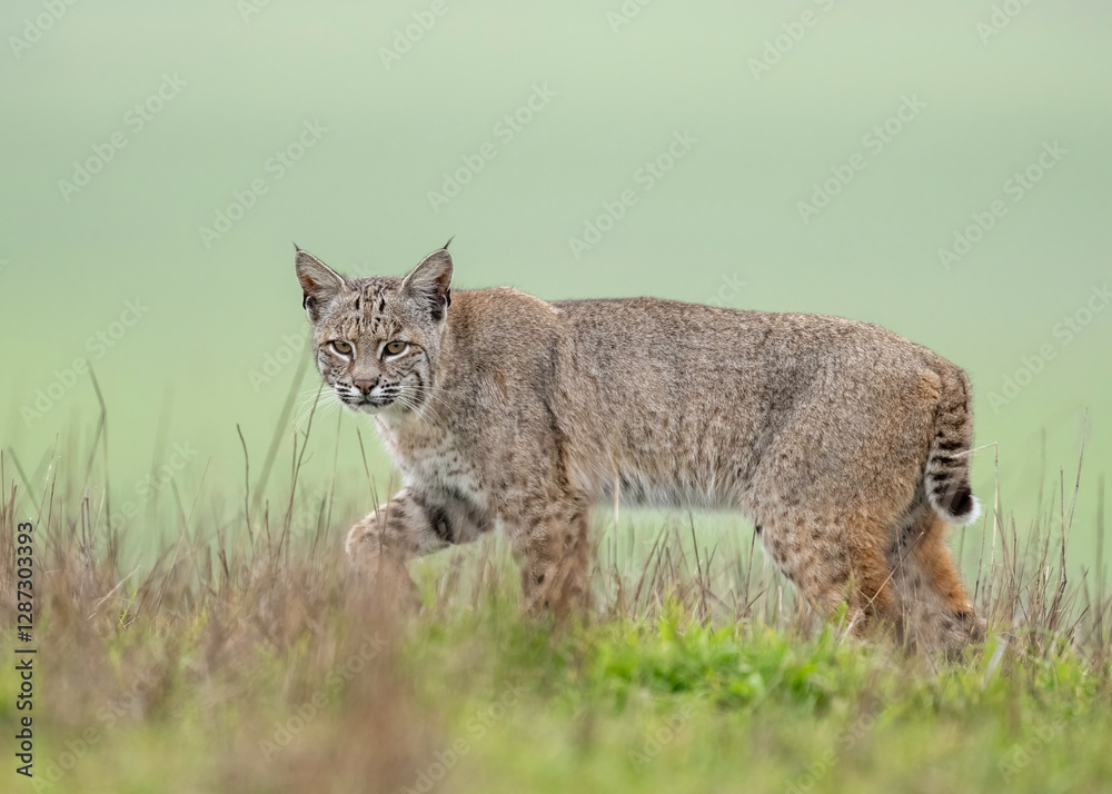 Obraz premium The bobcat (Lynx rufus), also known as the wildcat, bay lynx, or red lynx