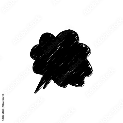 black and white bubble. Comic explosion illustration on transparent background