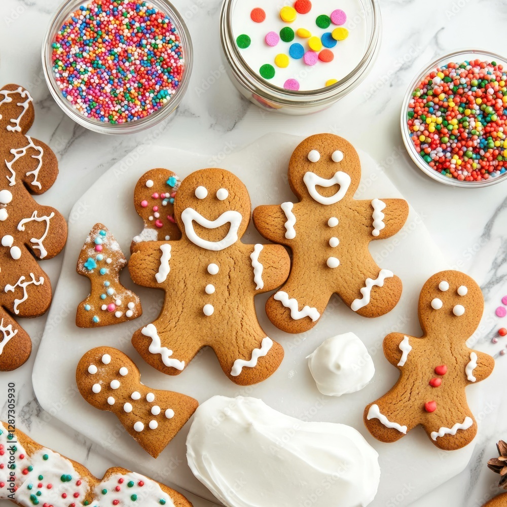Gingerbread Men Decorating Baking Christmas Cookies Gingerbread Men Decorating Baking Christmas Cookies