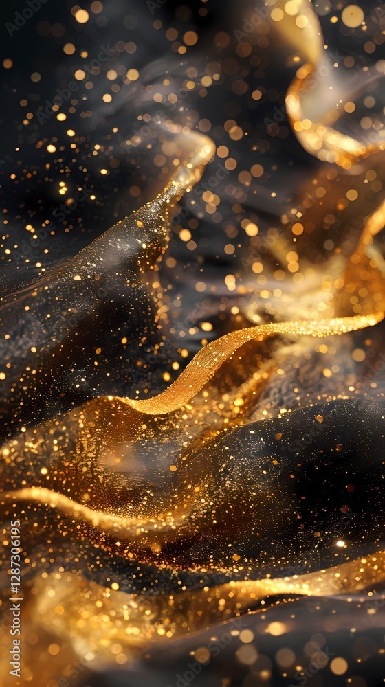 Digital gold flowing sand abstract graphic poster background Digital gold flowing sand abstract graphic poster background