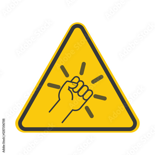 Isolated sign of an please hand knocking on a door before entering, perfect for concepts like arrival, entry, or communication