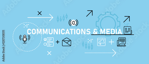 Communication and media conceptual chat social online communication network connection interaction journalism news content creation advertisement icon concept design illustration