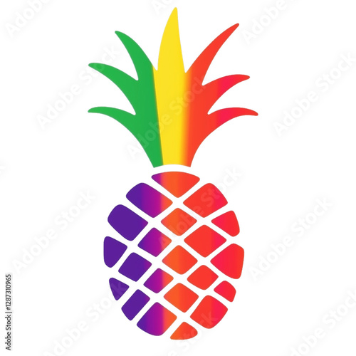 Colorful Pineapple with a Rainbow Gradient