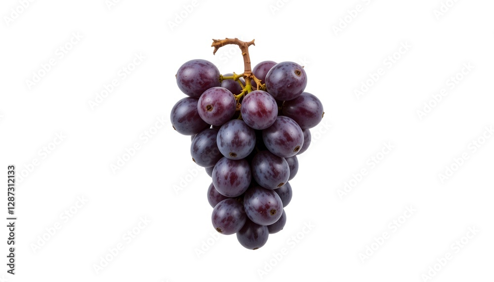 Fresh ripe purple grape bunch on white background Fresh ripe purple grape bunch on white background