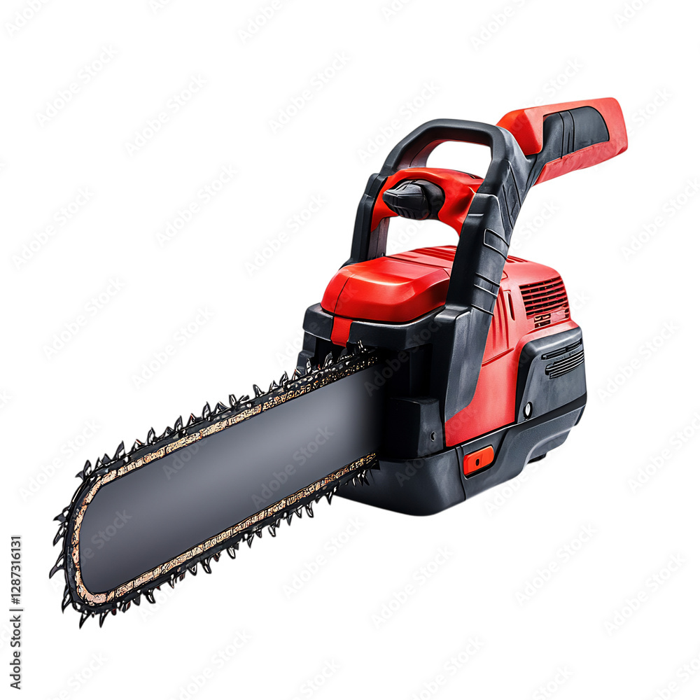 A Stylish Lightweight Electric Chainsaw with Sleek Design Isolated on Transparent Background A Stylish Lightweight Electric Chainsaw with Sleek Design Isolated on Transparent Background