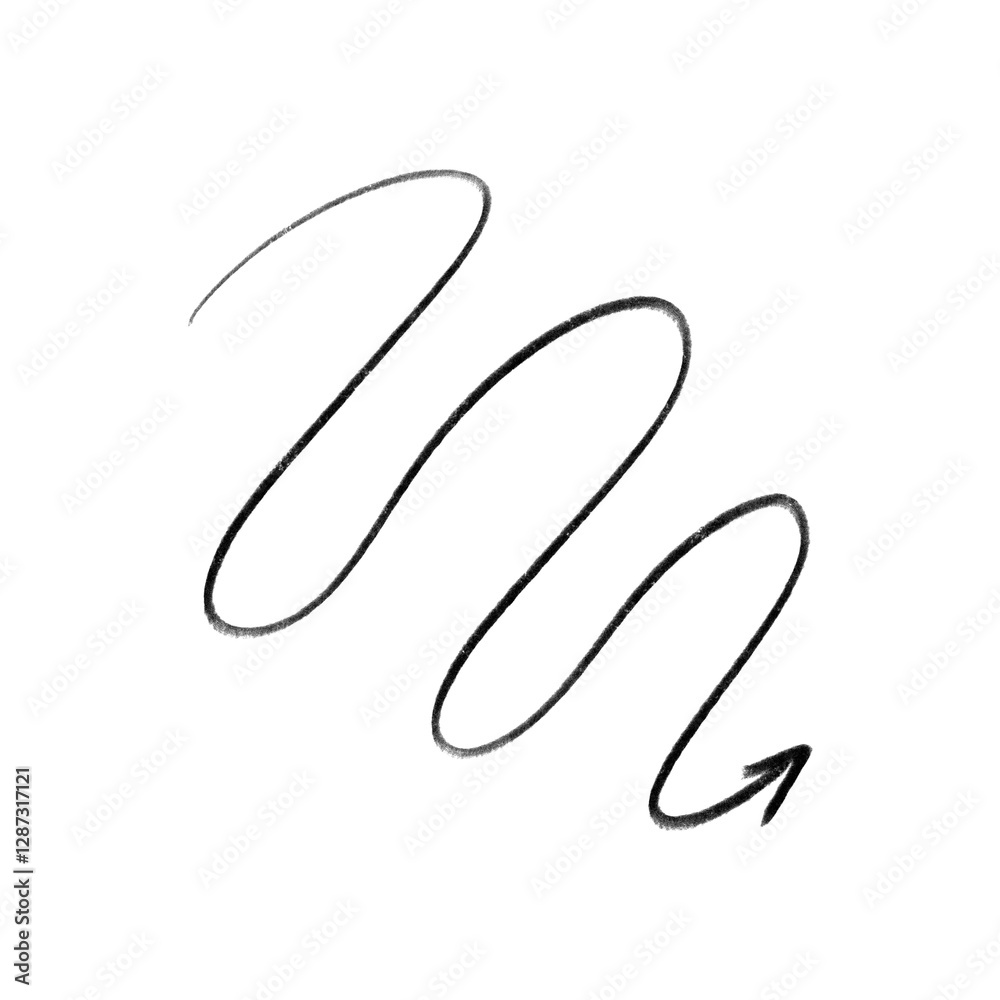 Handdrawn black arrow on transparent background Handdrawn black arrow on transparent background
