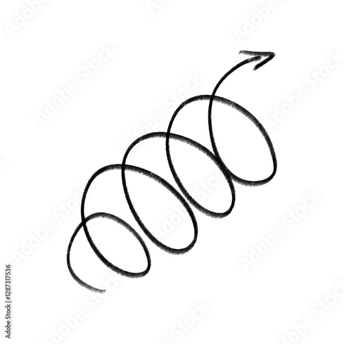 Handdrawn black arrow on transparent background