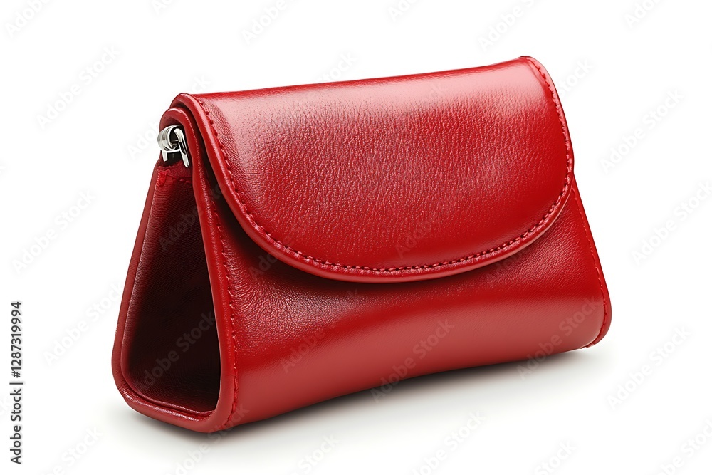 Red Wallet on White Background