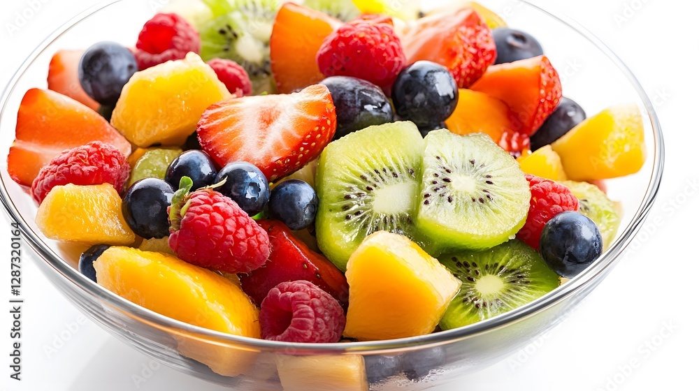 A colorful fruit salad, clean white background, transparent isolate A colorful fruit salad, clean white background, transparent isolate