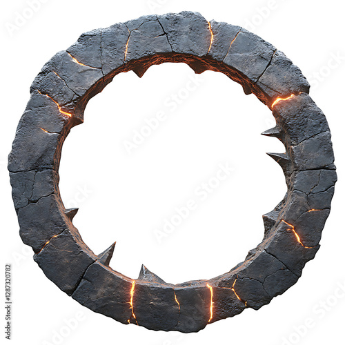 Glowing Cracked Stone Ring Frame