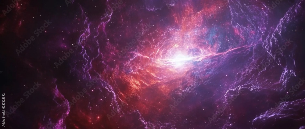 Cosmic Nebula Purple, red swirling gases, bright core, space background, for sci-fi Cosmic Nebula Purple, red swirling gases, bright core, space background, for sci-fi