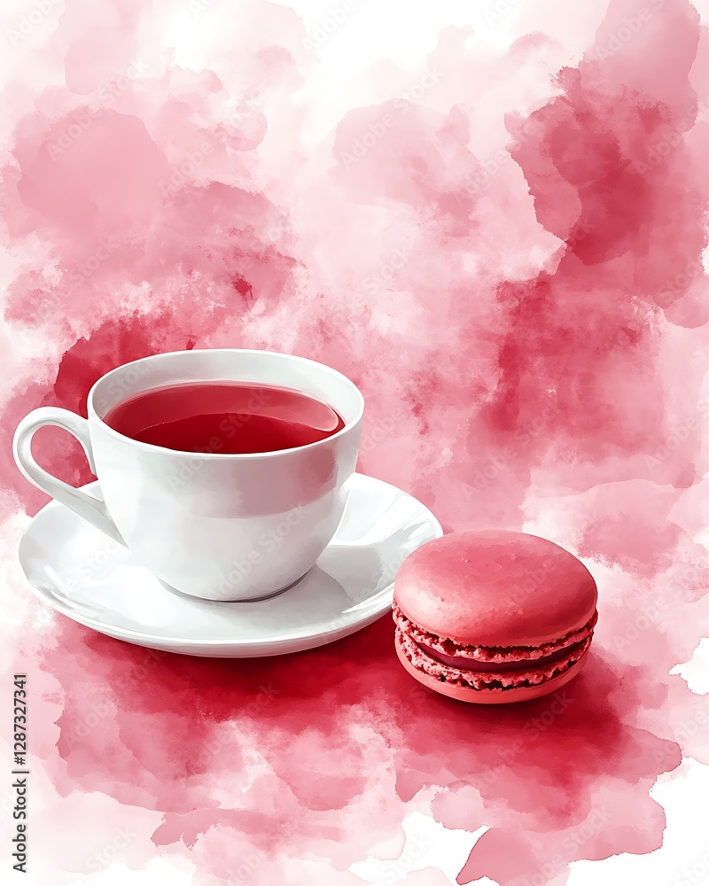 Fototapeta premium Tea & Macaron Still Life