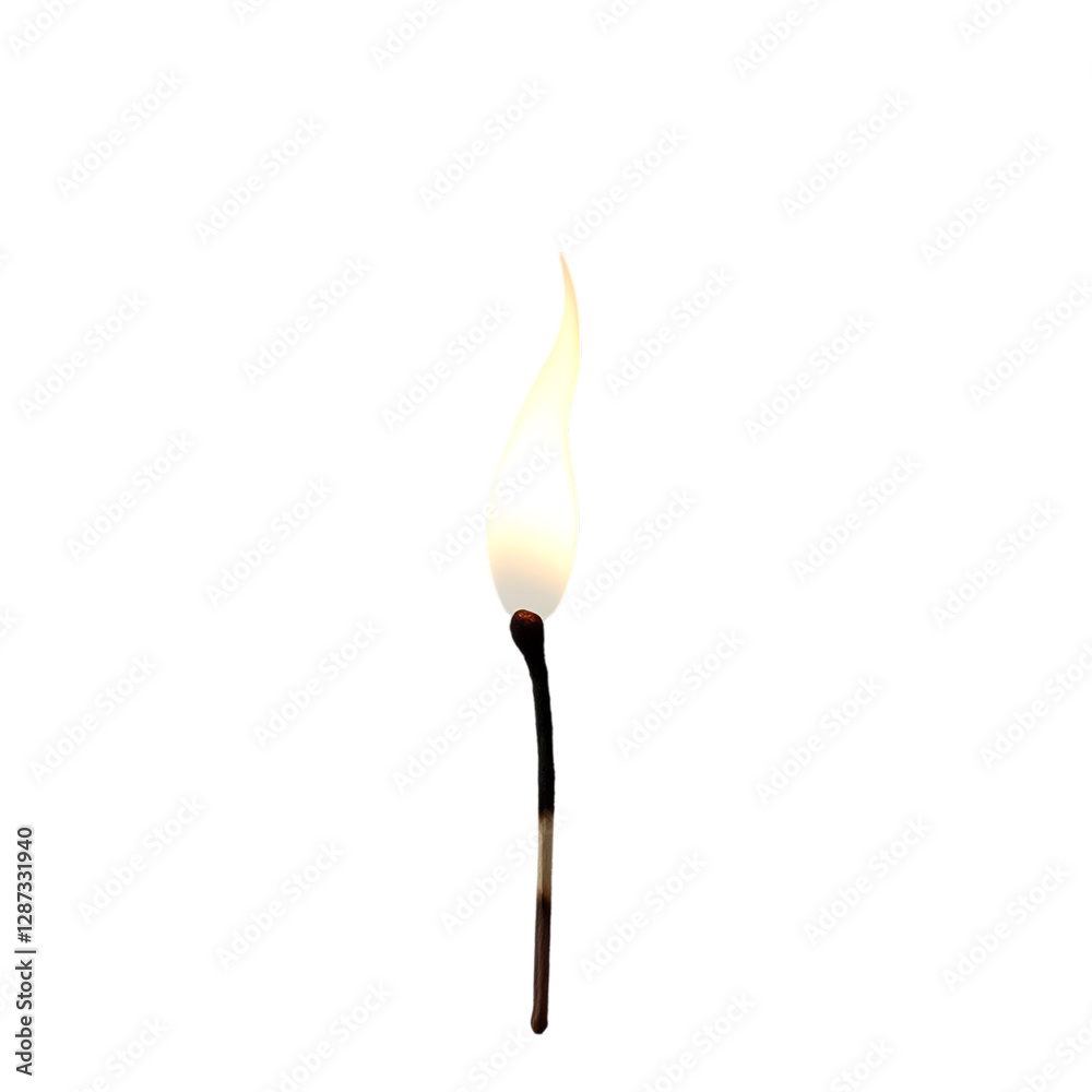 Lit Candle in Dark Isolated on Transparent Background Lit Candle in Dark Isolated on Transparent Background