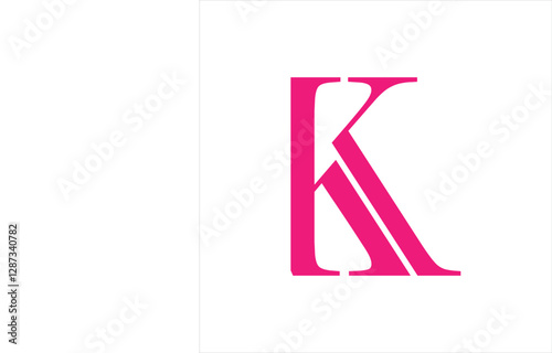 letter K logo design with 3d colorful style.