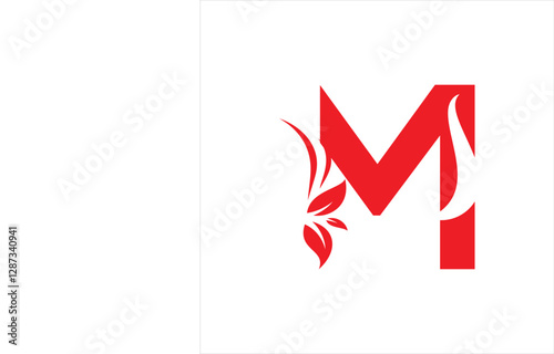Logo letter M abstract unique with blank background.
