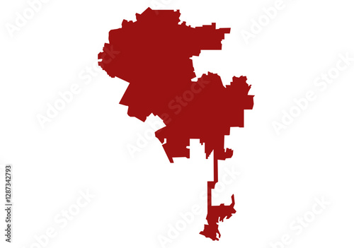 California City  Los Angeles Isolated Red Map