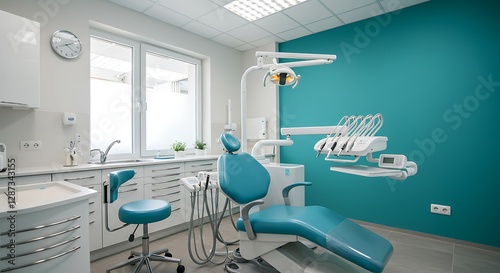 Modern dental practice interior with advanced equipment and comfort in waiting area
