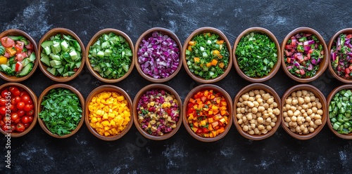 Wallpaper Mural Colorful Vegetable Salad Bowls Recipe Ideas Torontodigital.ca