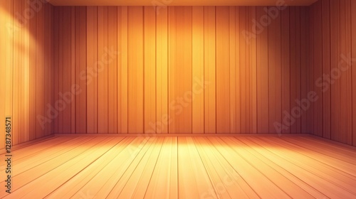 Wallpaper Mural Warm Wooden Interior with Soft Lighting and Minimalist Design Torontodigital.ca