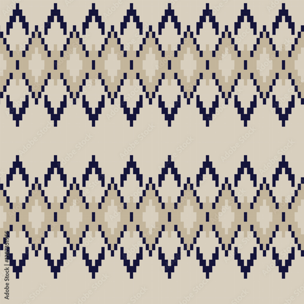Neutral Colour Argyle Fair Isle Seamless Pattern Design Neutral Colour Argyle Fair Isle Seamless Pattern Design