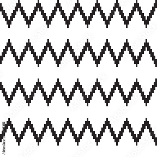 Monochrome Chevron Fair Isle Seamless Pattern Design