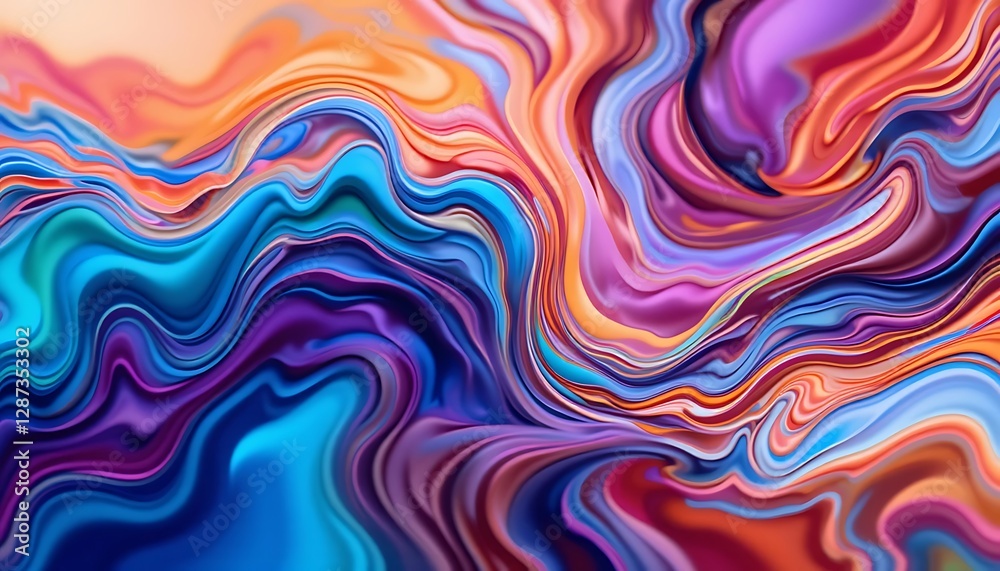 Obraz premium An abstract image comprised of multiple swirling colorful strands