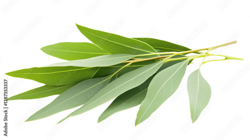 Fototapeta premium fresh green leaves isolated on white background
