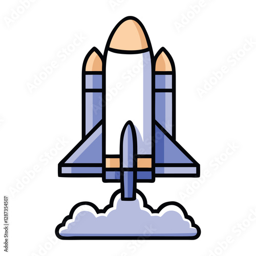 Rocket Launchpad Space Exploration Icon