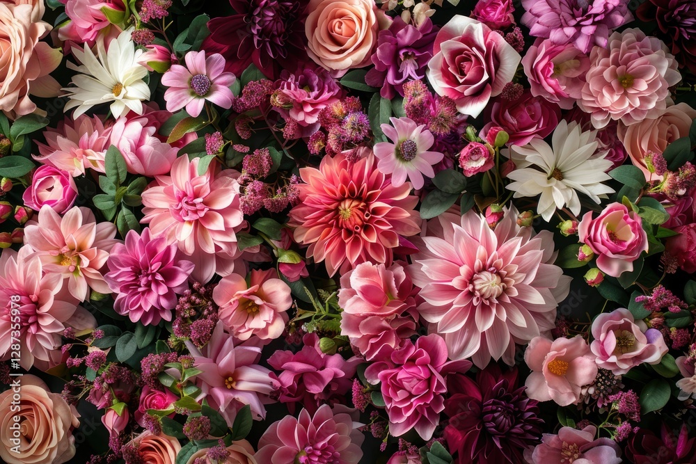 High Quality Picture of Top View Decoration with Beautiful Flowers High Quality Picture of Top View Decoration with Beautiful Flowers